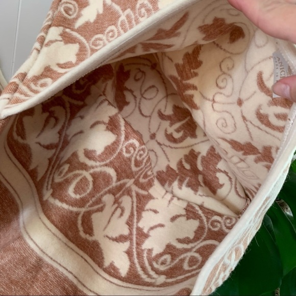 Pair of New Anichini Italy Wool Cotton Vine Leaf Jacquard Luxury Pillow Covers - Picture 4 of 9